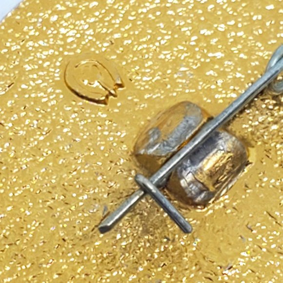 Vintage 1970s BAHX CCCP All Russian Exhibition Center Blue Enamel Gold Lapel Pin - Picture 7 of 10